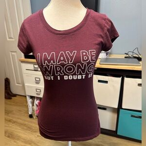 Wound Up Red Fitted Short Sleeve Tee Size S (3-5)